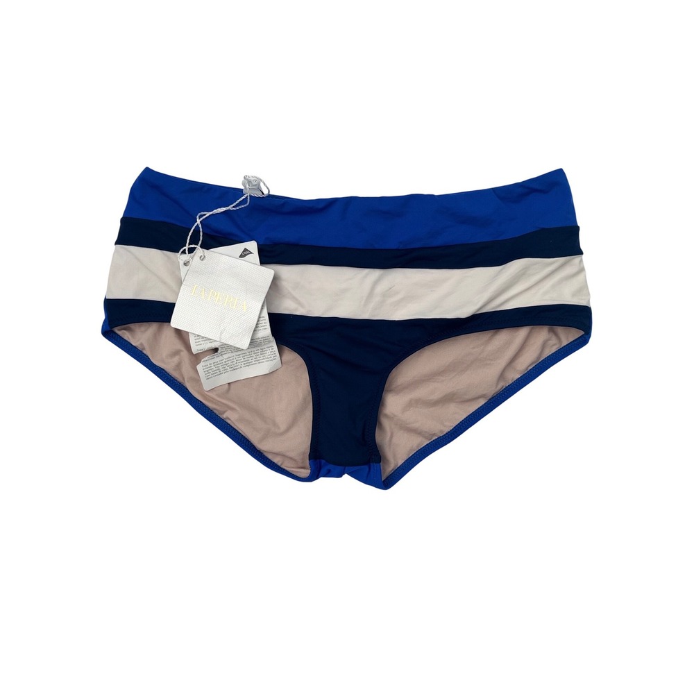 La Perla Slishcolor Power Striped Bikini Bottom Blue Navy Cream XXS‎ NWT Italy